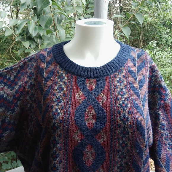 Vintage 80s Academia Preppy Retro Grandpa Pullover Crewneck Sweater - Picture 6 of 11